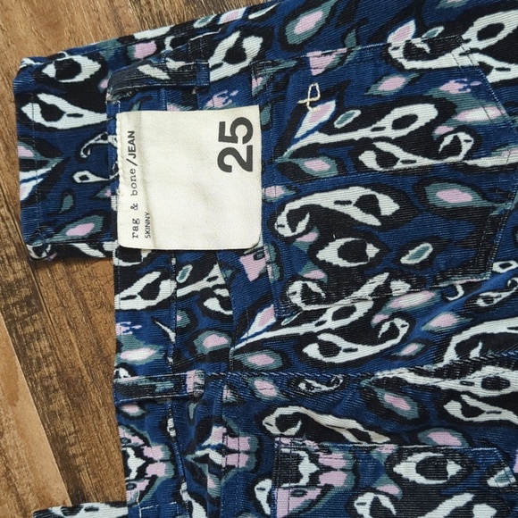 Rag & Bone Paisley Ikat Print Corduroy Skinny Size 25 - Picture 4 of 8